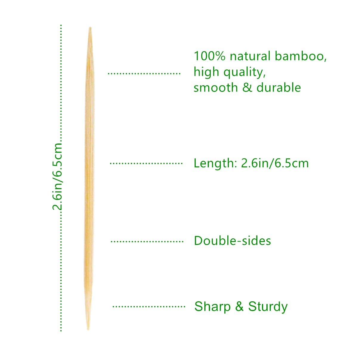 Toothpicks 3000 Count, Bamboo Tooth Picks Wooden, Round Toothpicks Wood, Doub…