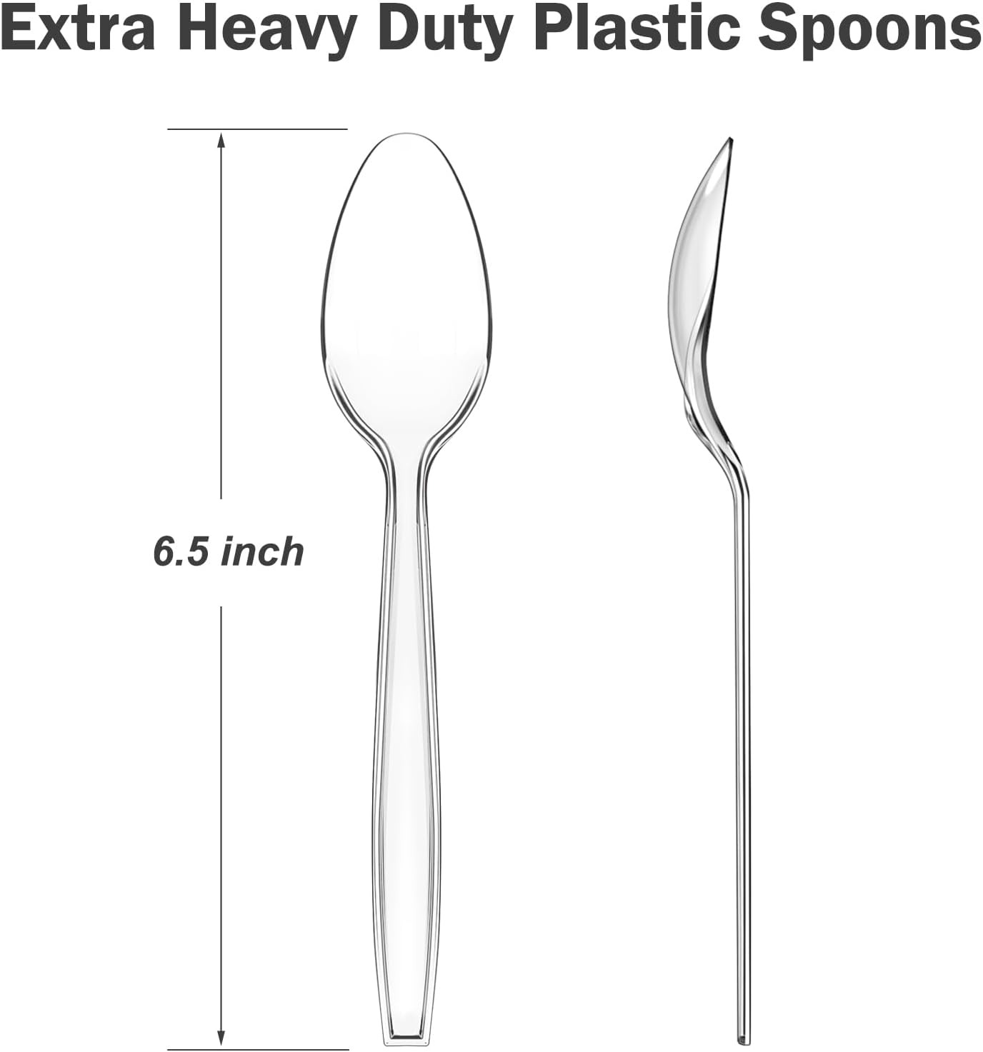 360 Count Clear Plastic Spoons Disposable BPA-Free Heat Resistant Solid