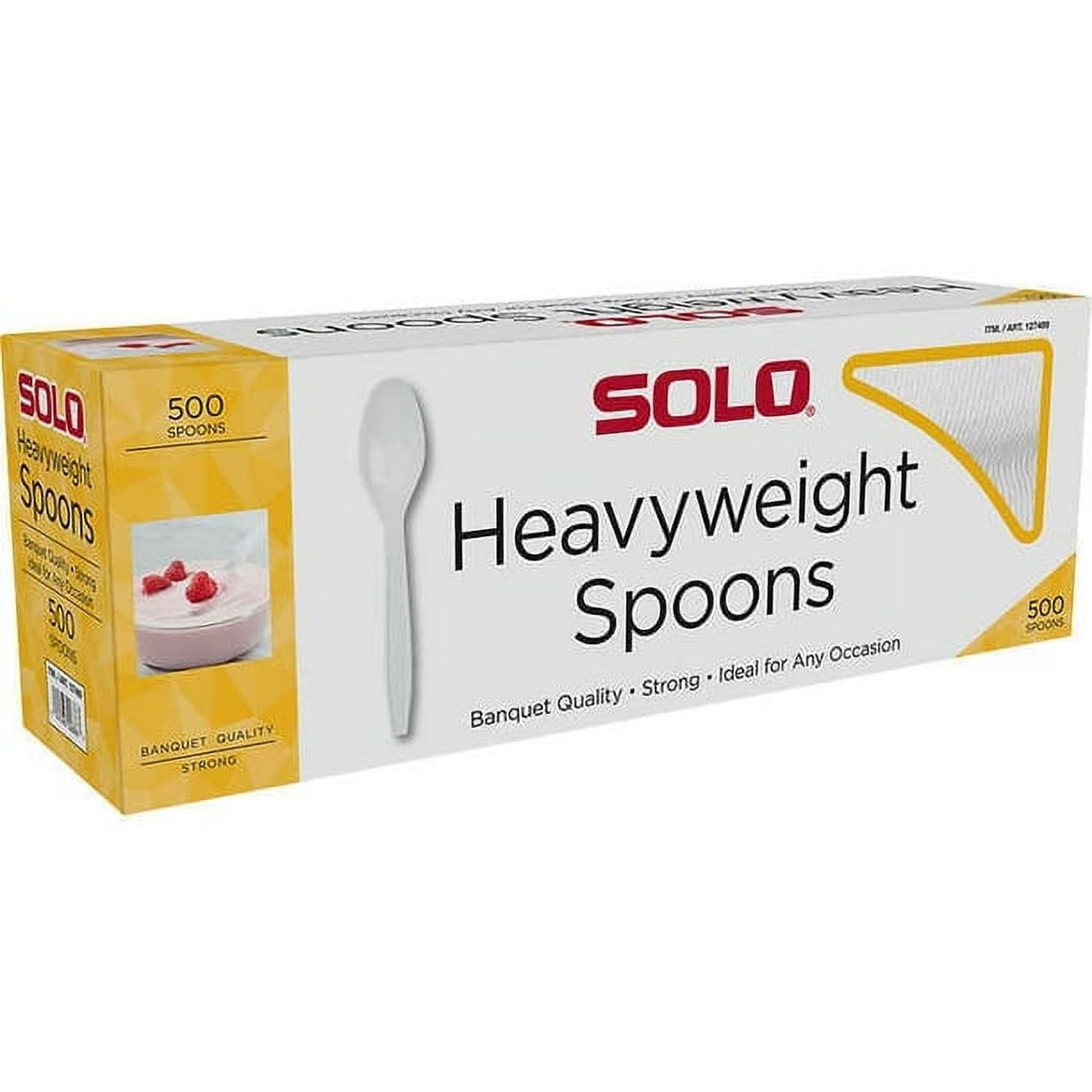 Solo Heavyweight Plastic Spoon, White, 500-count