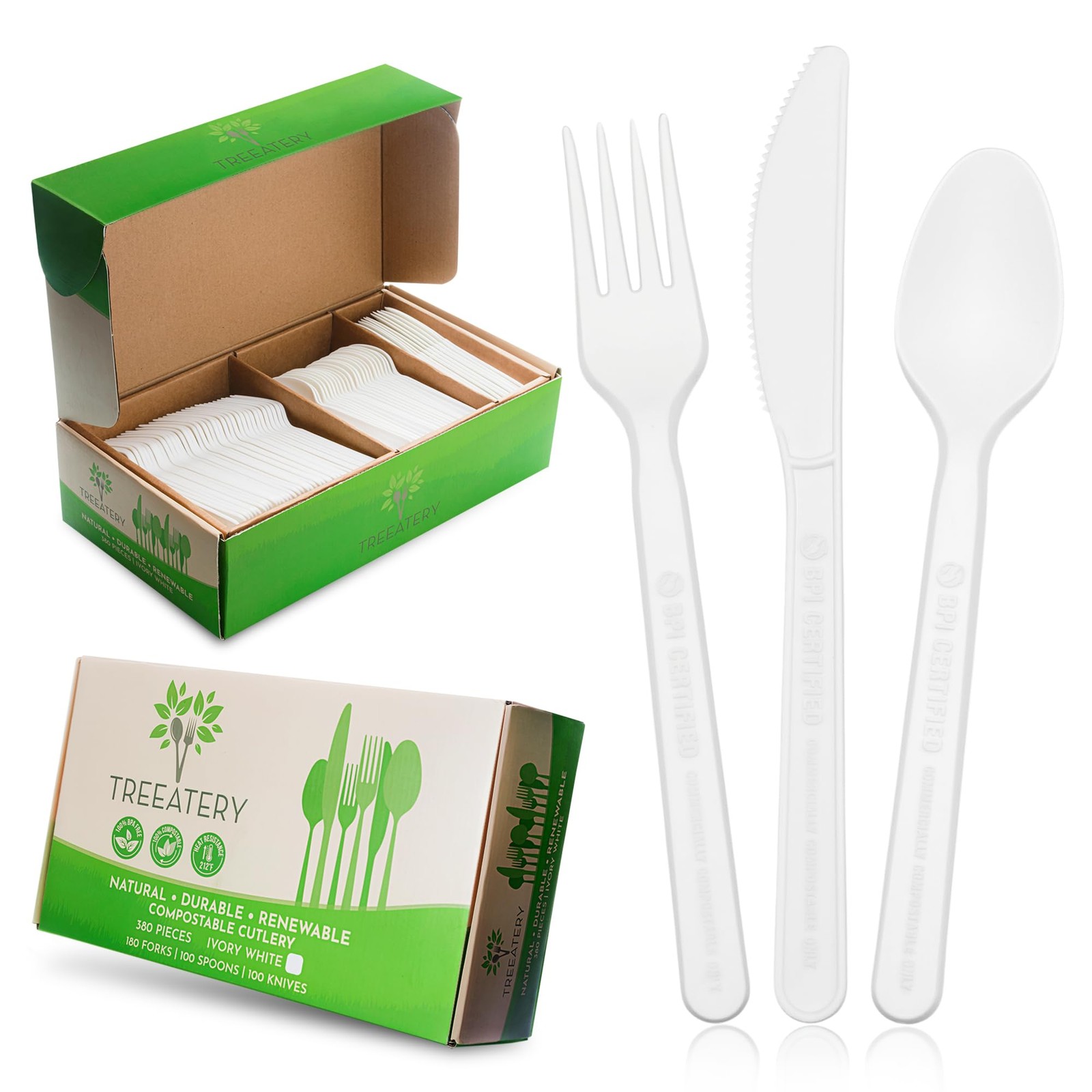 – Set Plant-Based Utensils Disposable Dishwasher-Safe