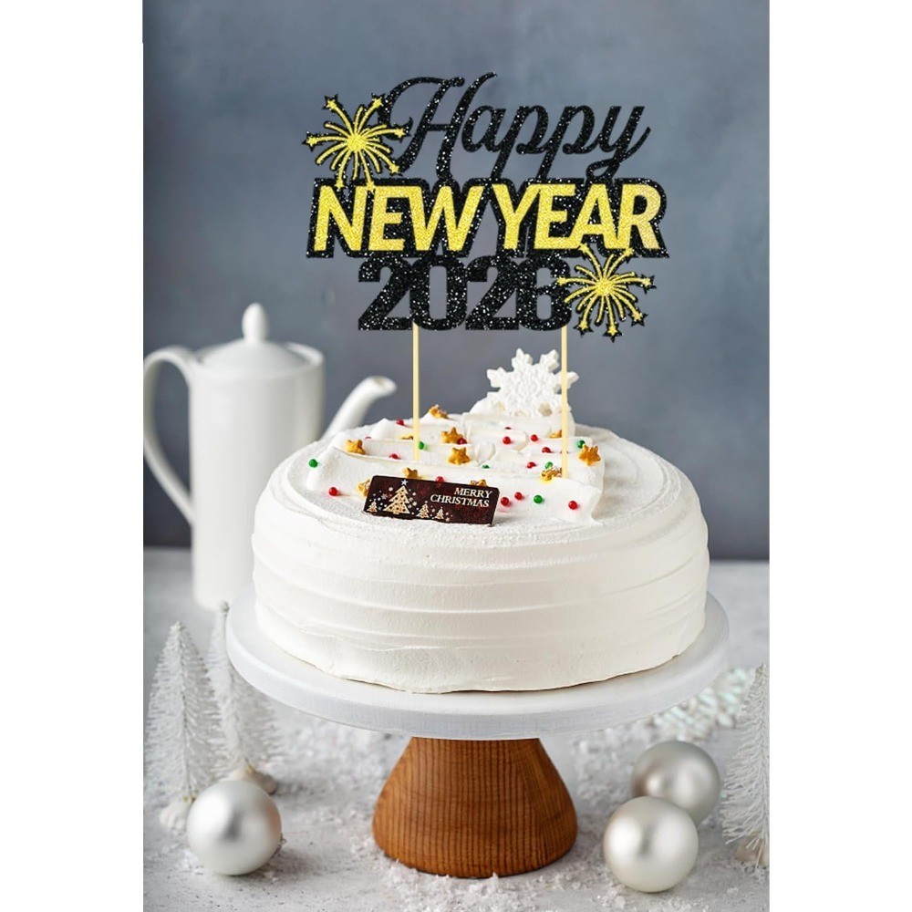 New Year Cake Toppers for New Year Party Decoration Supplies (happy new year)