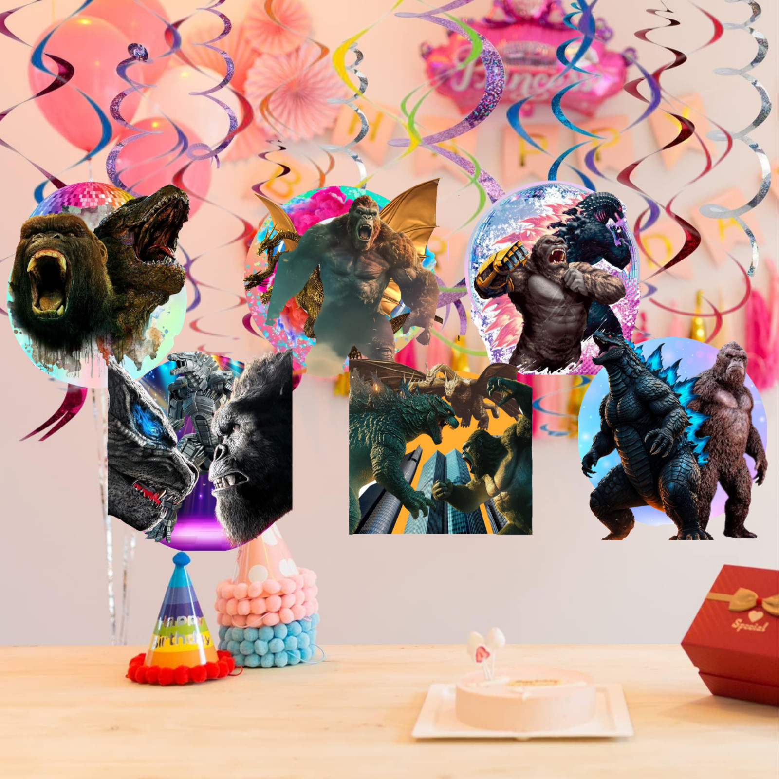 godzilla PARTY SUPPLIES BIRTHDAY DECORATION BALLOON TABLEWARE BANNER TABLE COVER