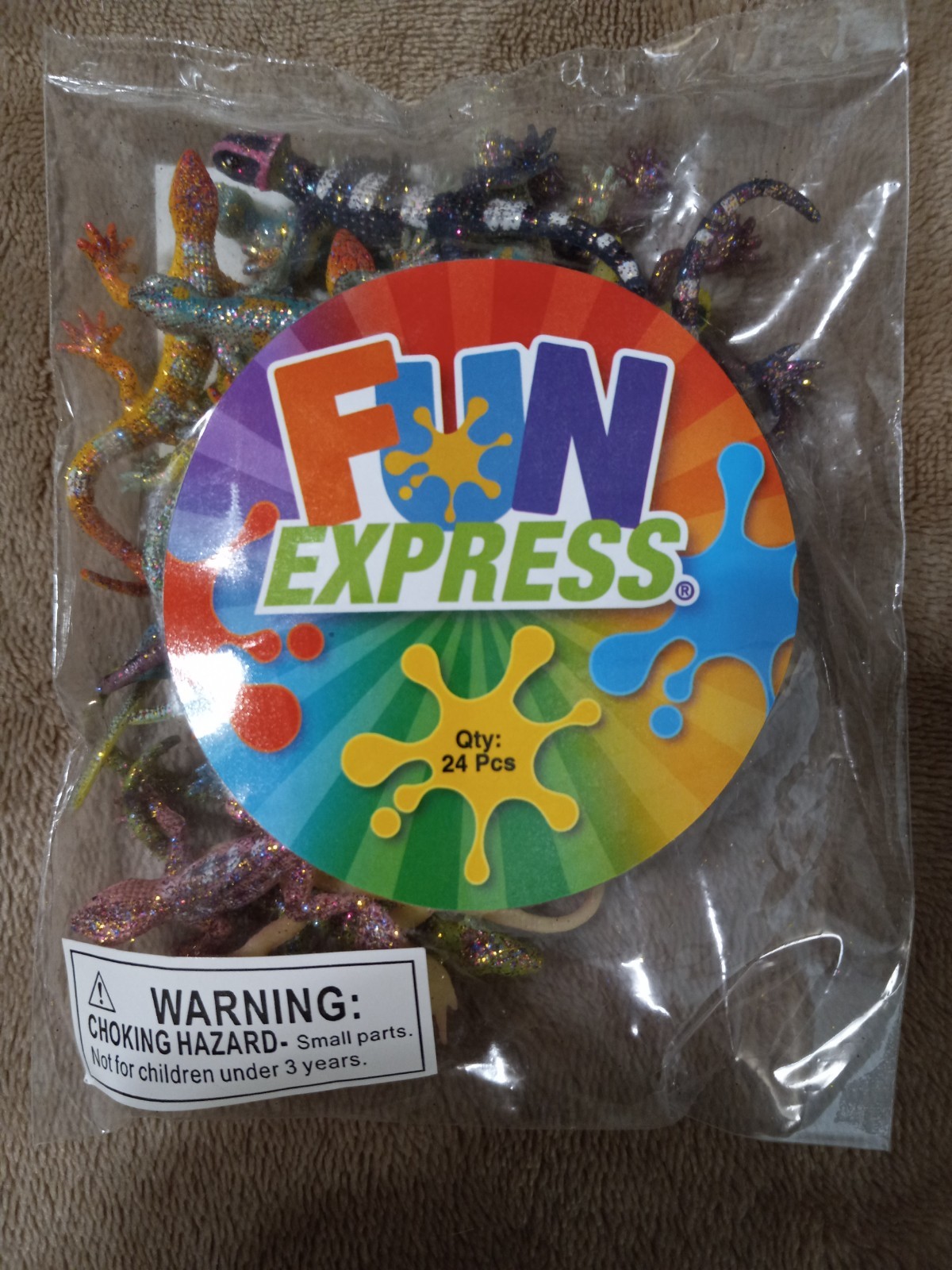 Vinyl Glitter Lizards Assorted Colors (24ct.) – New