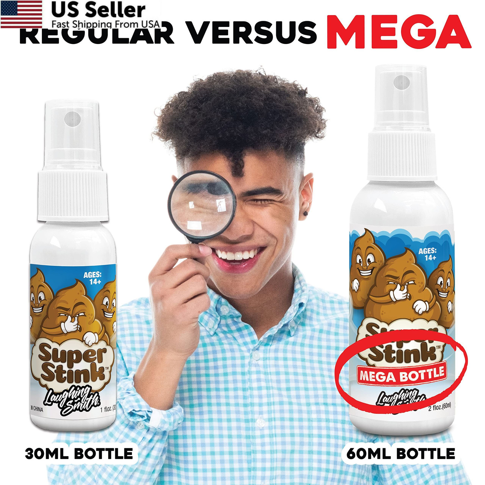 SUPER STINK (Mega Size 60ml) – Fart Spray – ‘Insanely Strong’ zzzz-s, Brown