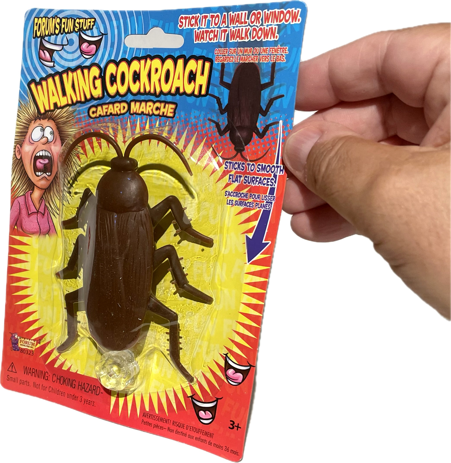 Funny WALKING COCKROACH Jumbo Roach Sticks & Crawls Down Wall Prank Joke Toy Bug