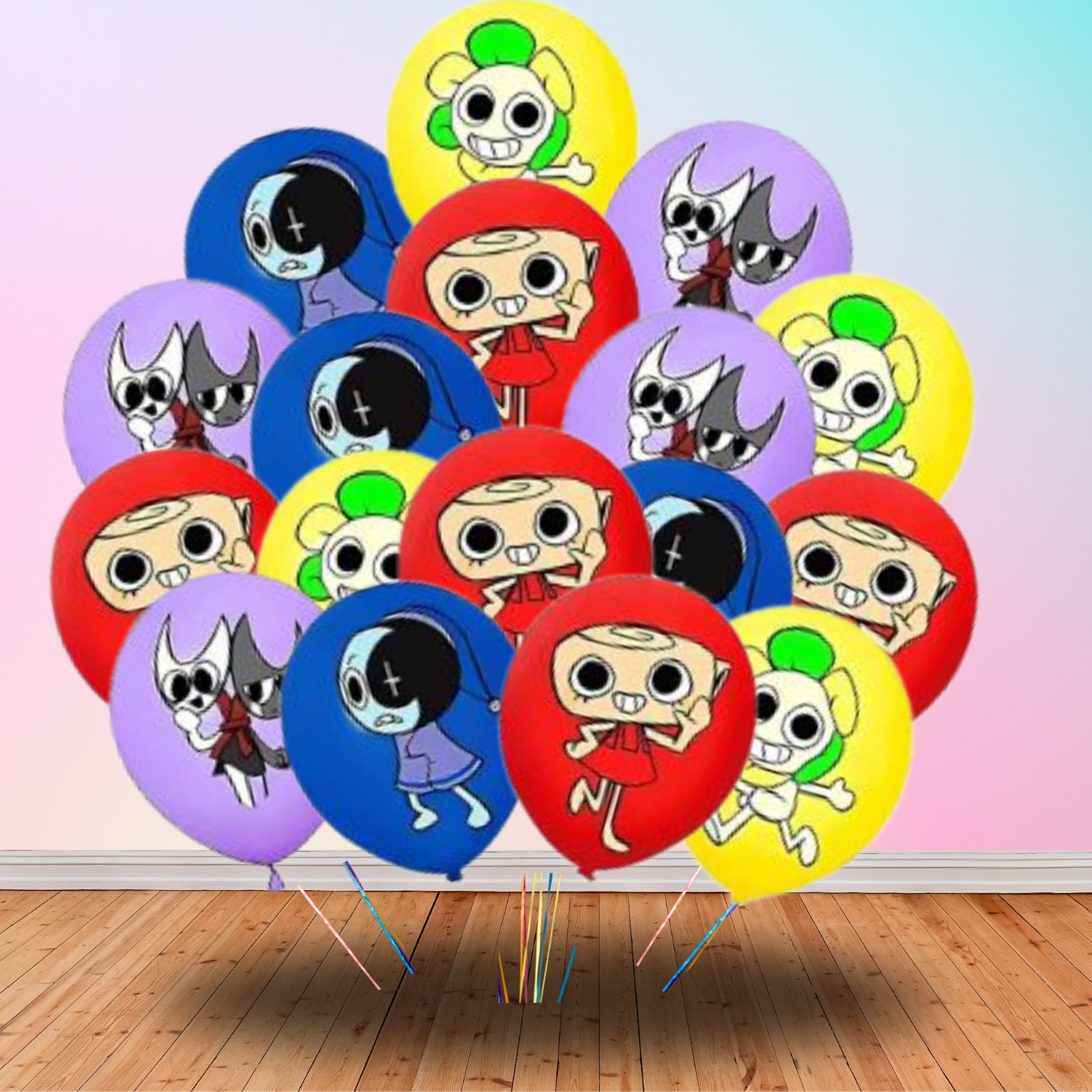 Dandys world PARTY SUPPLIES BIRTHDAY DECORATION BALLOON TABLEWARE SWIRL DISPlaY