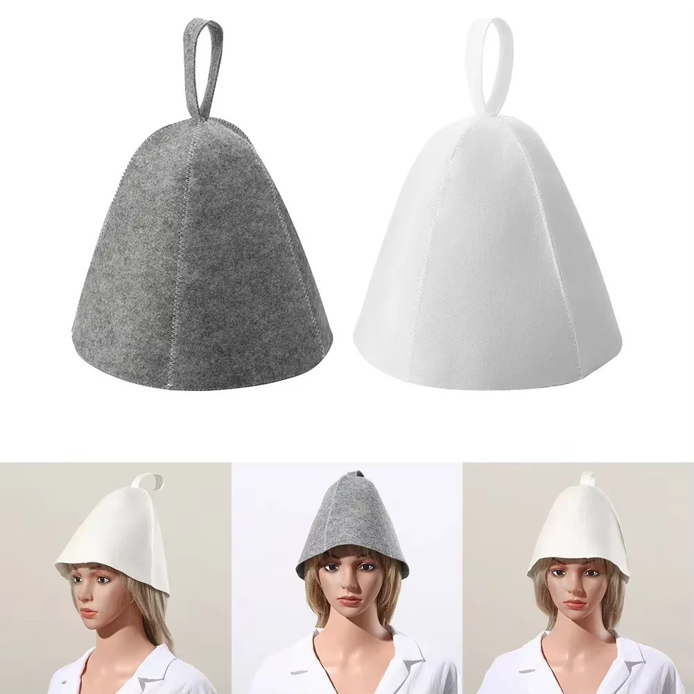 Wool Felt Sauna Hat Heat Resistant Hair Drying Cap Spa Bath Shower Turban