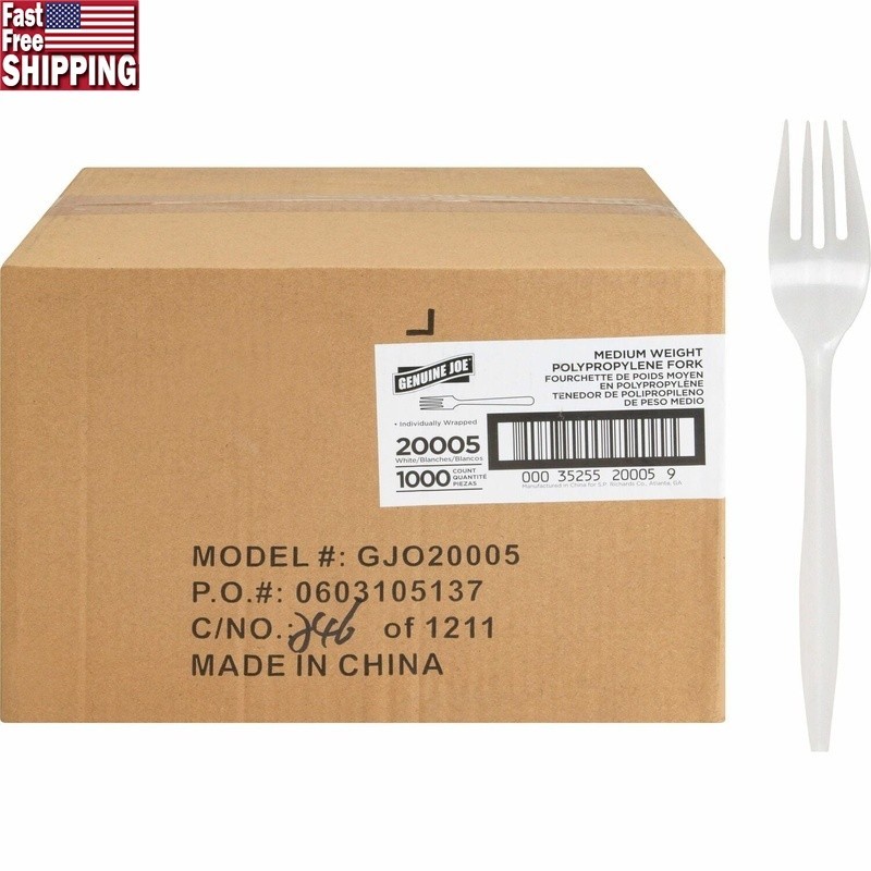 Disposable Individually Wrapped Forks 1000 Count Medium Weight Cutlery New