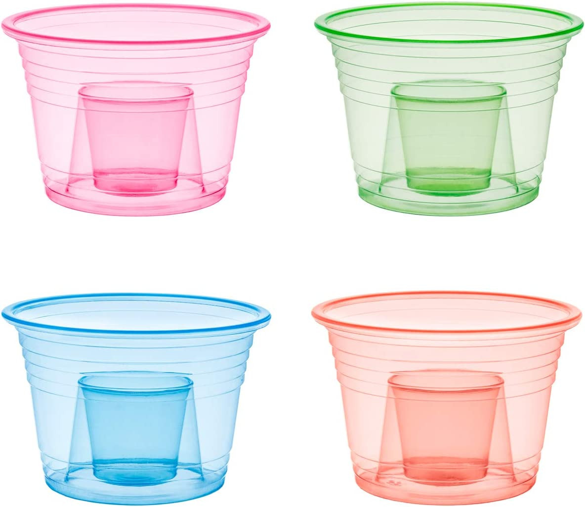 Plastic Bomber Cups Jager Bomb Party Shot Glasses Disposable Neon Pack 100 COUNT