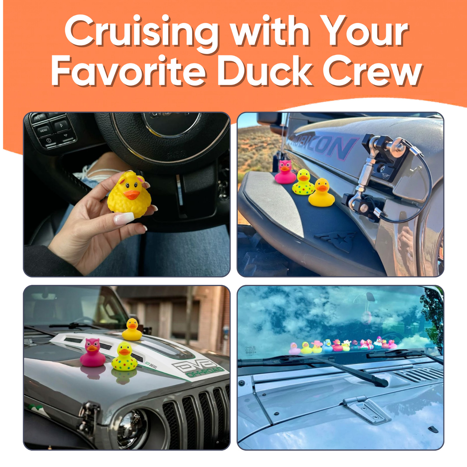 75pcs Rubber Ducks Jeep Ducking Kit 2″ Bath Toys Party Favors Bulk Jute Bag Gift