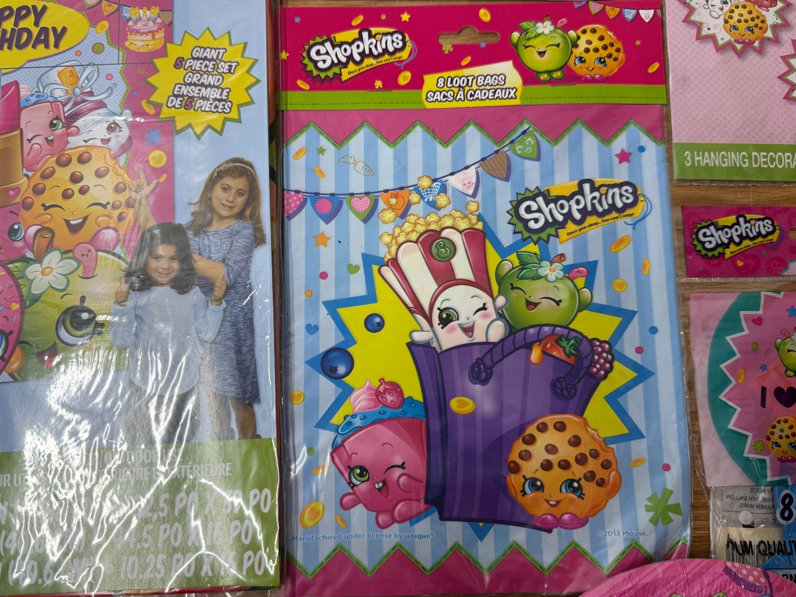 HUGE Shopkins Birthday Party Supplies Decoration Lot Plates Banner Invitations!