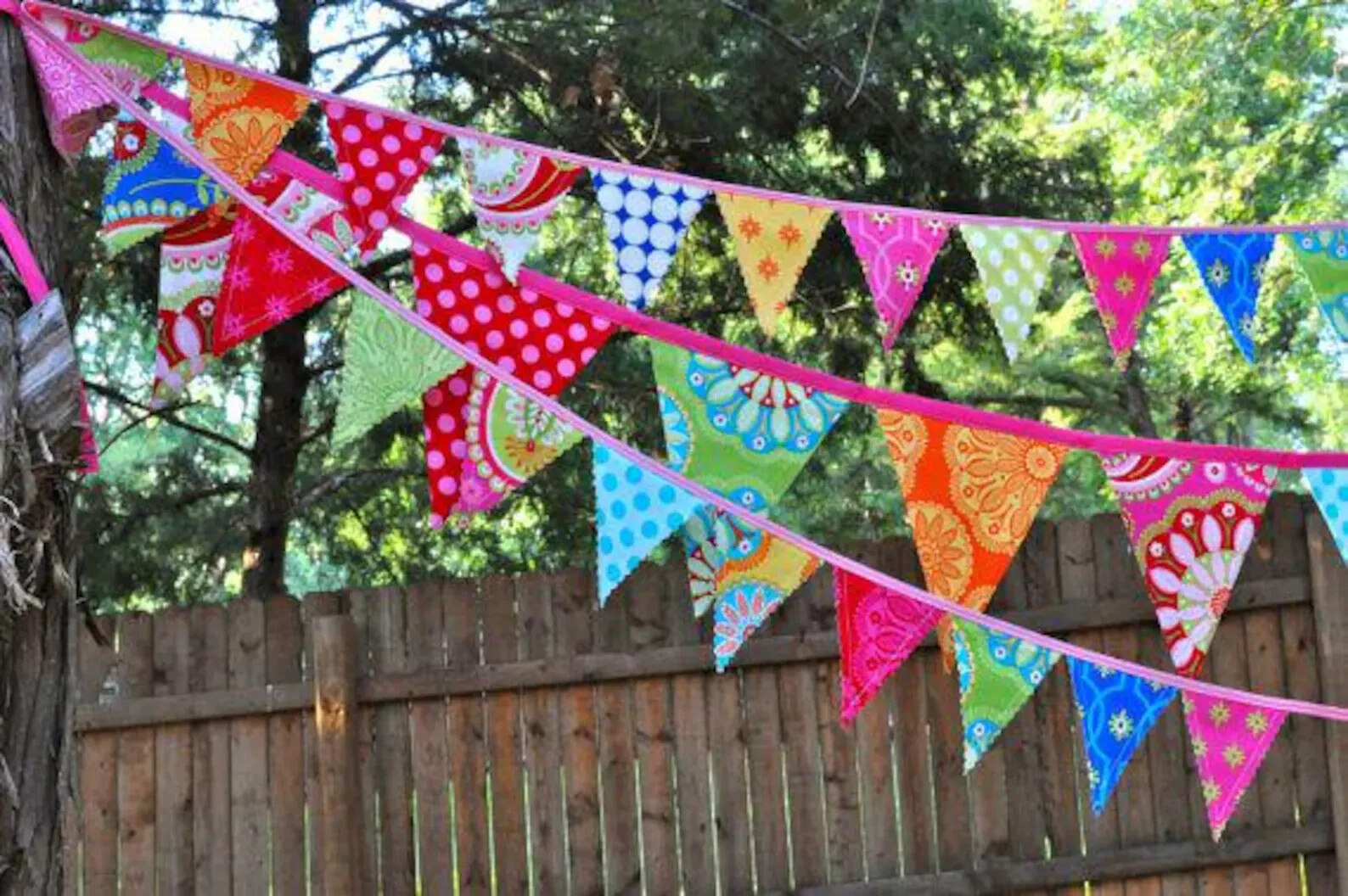 Vintage Fabric Bunting Flag Colorful Boho Bunting Handmade Cotton Banner Garland