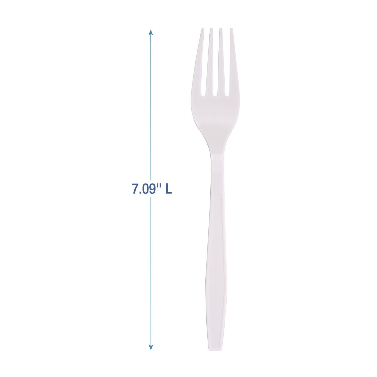 Heavyweight Polypropylene Cutlery Fork White 1000/Carton Disposable Plastic