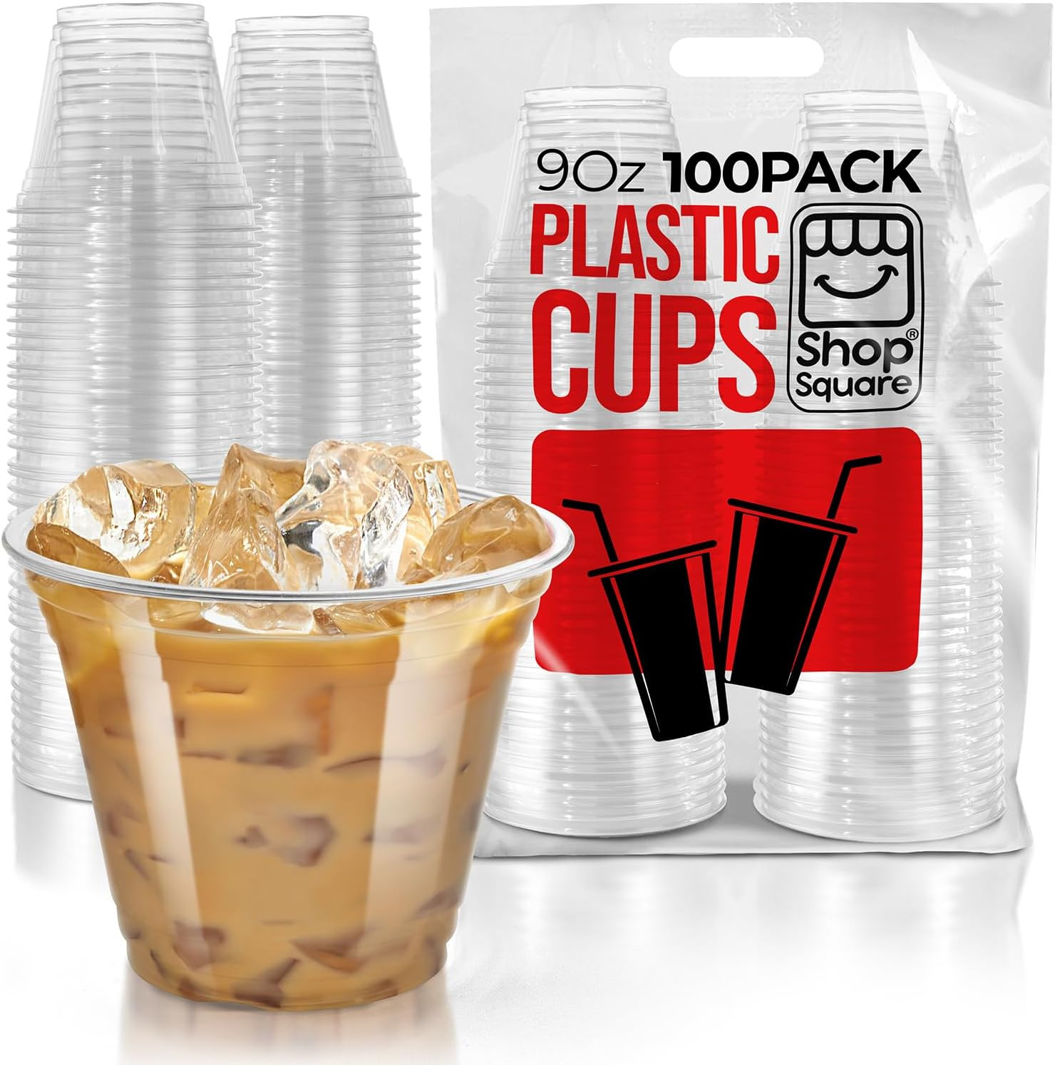 9 Oz Plastic Cups 100 Pack Clear Plastic Cups Punch Cups Disposable Cups 100 PCS
