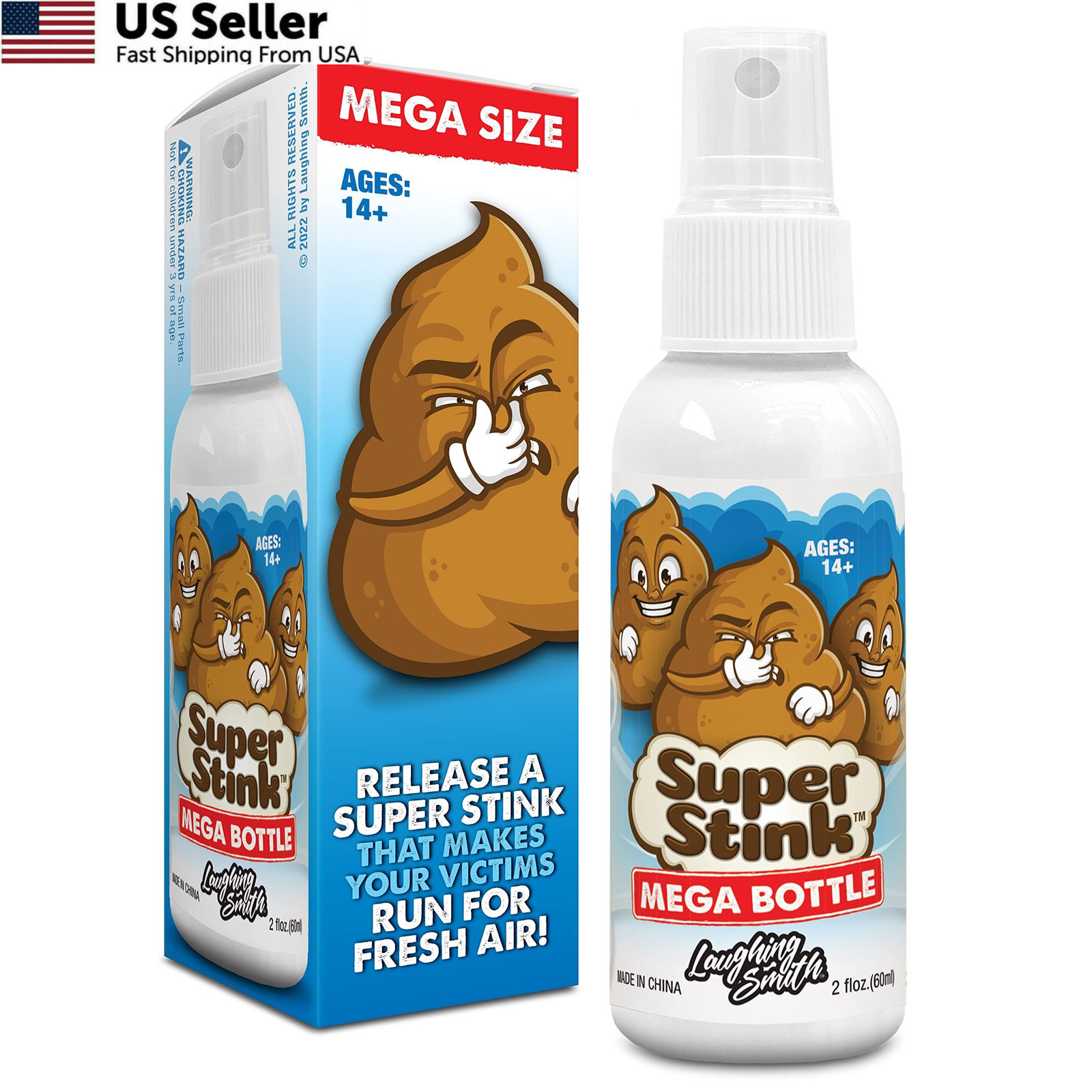SUPER STINK (Mega Size 60ml) – Fart Spray – ‘Insanely Strong’ zzzz-s, Brown