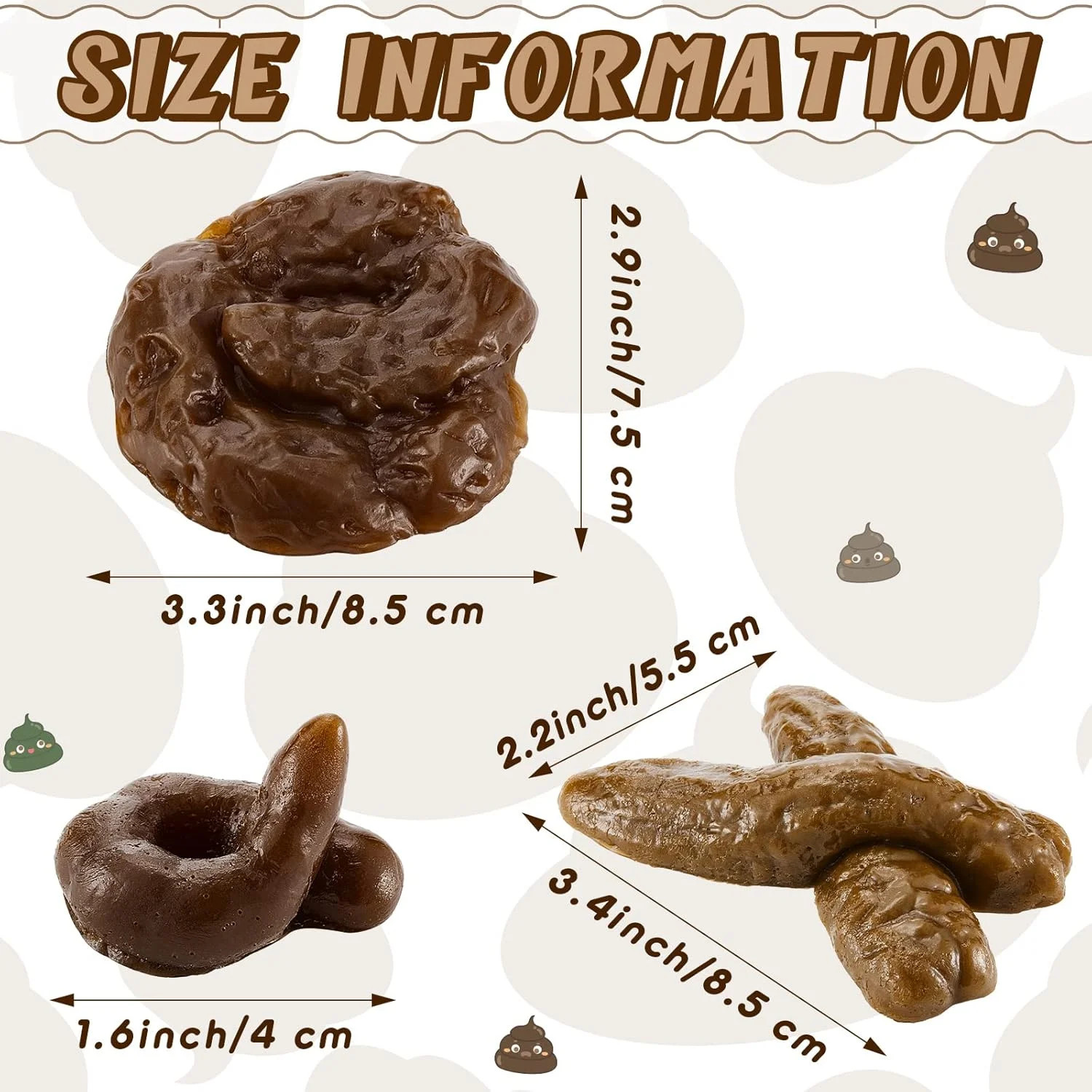 8 Pcs Fake Poop Realistic Dog Poop Fake Turd Adult Gags and Practical Joke