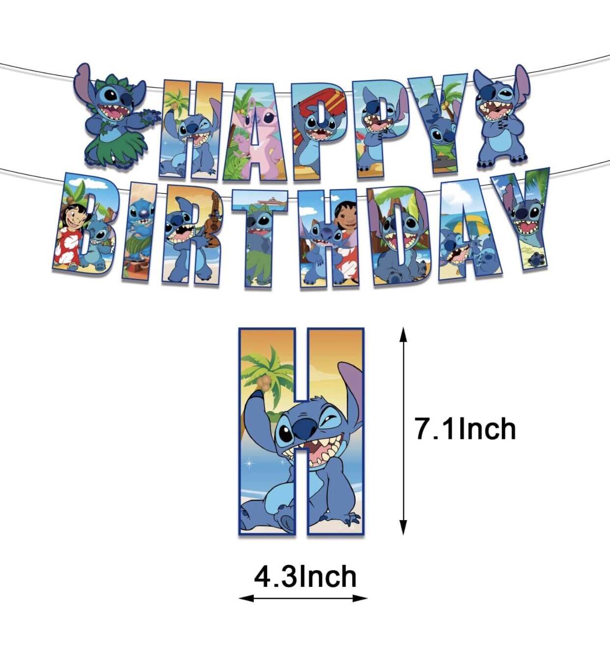 NEW Cartoon Lilo & Stitch Theme Birthday Party Decorate Supplies Set US Stock