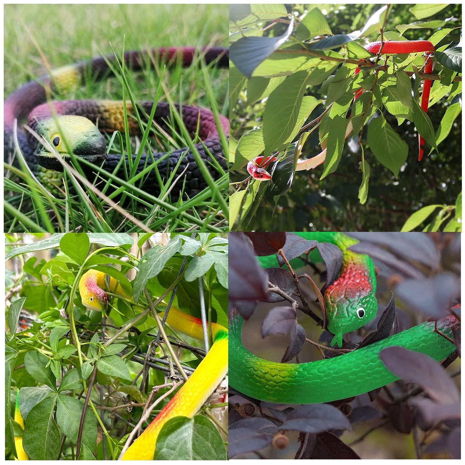 Realistic Rubber Snakes to Keep Birds Away – 4 Pieces 29 Inch Fake Snake Toys…