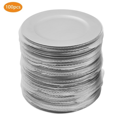 Charger Plates Set, Round Charger Plates, Charger Plate for Wedding Party Silver