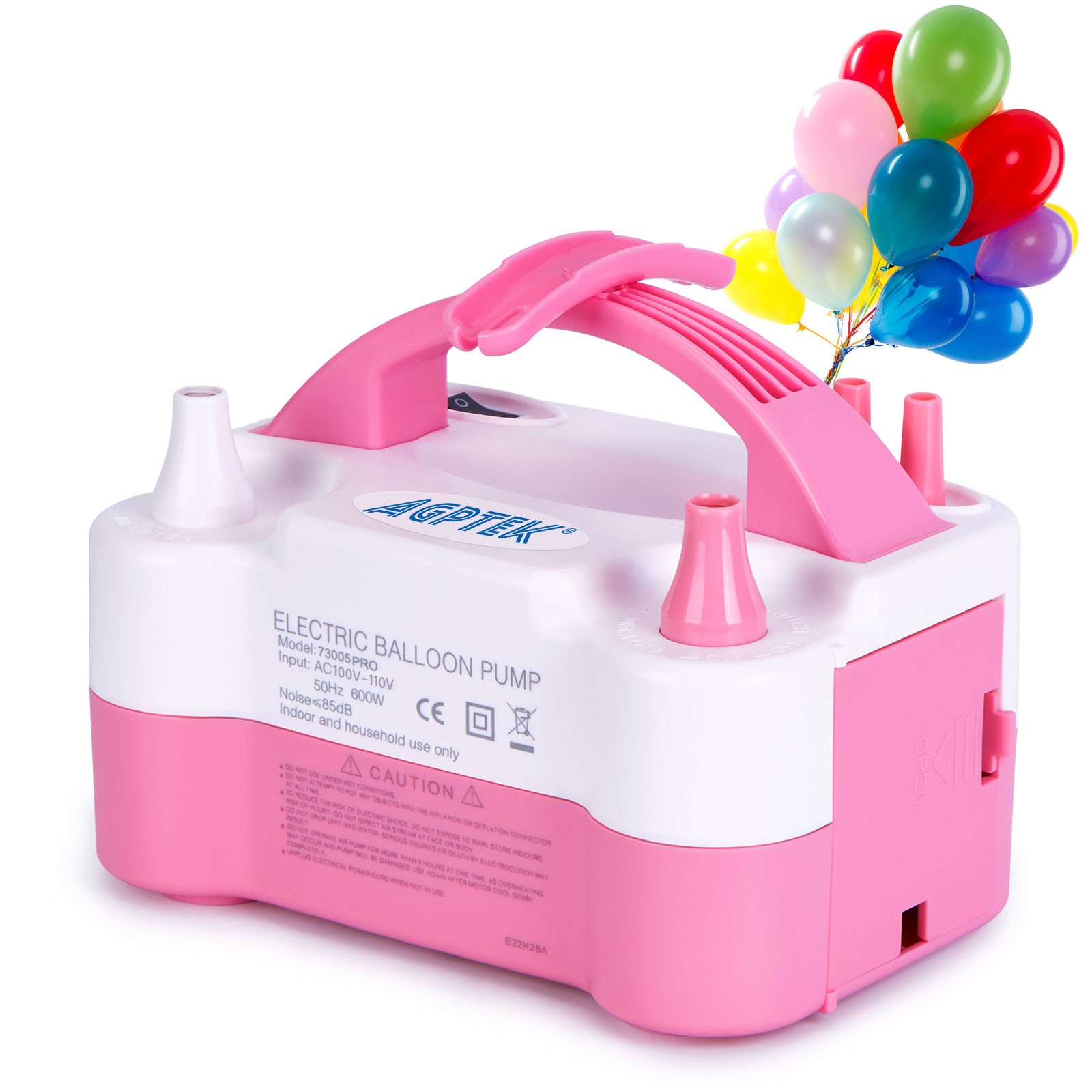 110V 600W Electric Balloon Air Pump Portable Quick Balloons Blower Inflate Pink