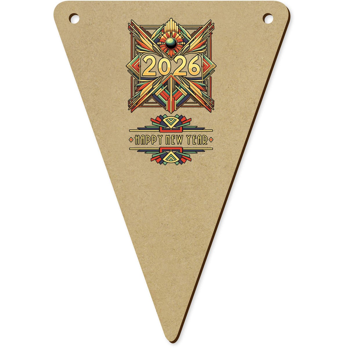 5 x 140mm ‘Art Deco Happy New Year 2026’ Bunting Pennants / Flags (BN00093793)