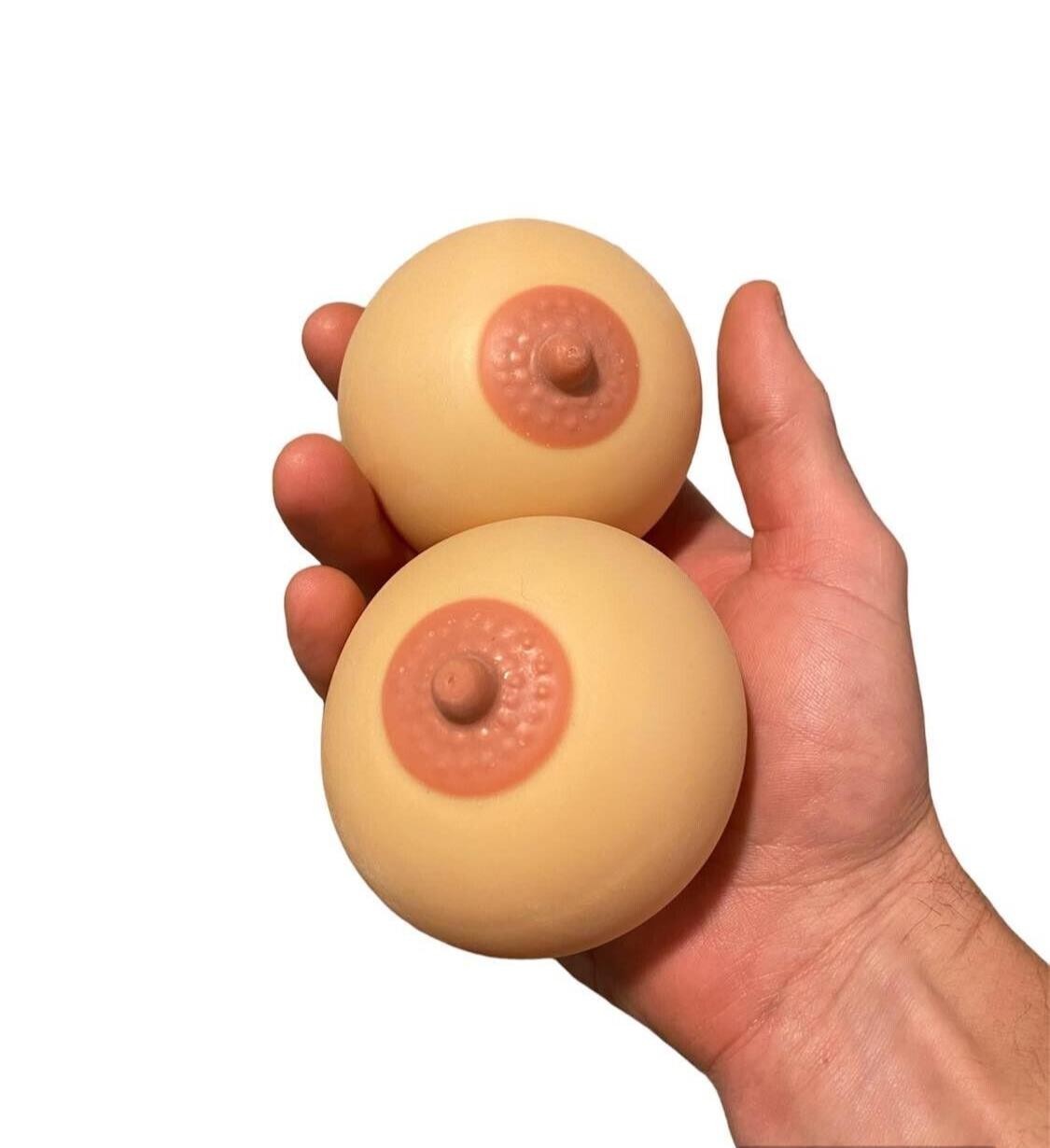 2pk Stress Boobs – Squeeze Boobies Feels Real! Adult Novelty Breast Man Toy Gift