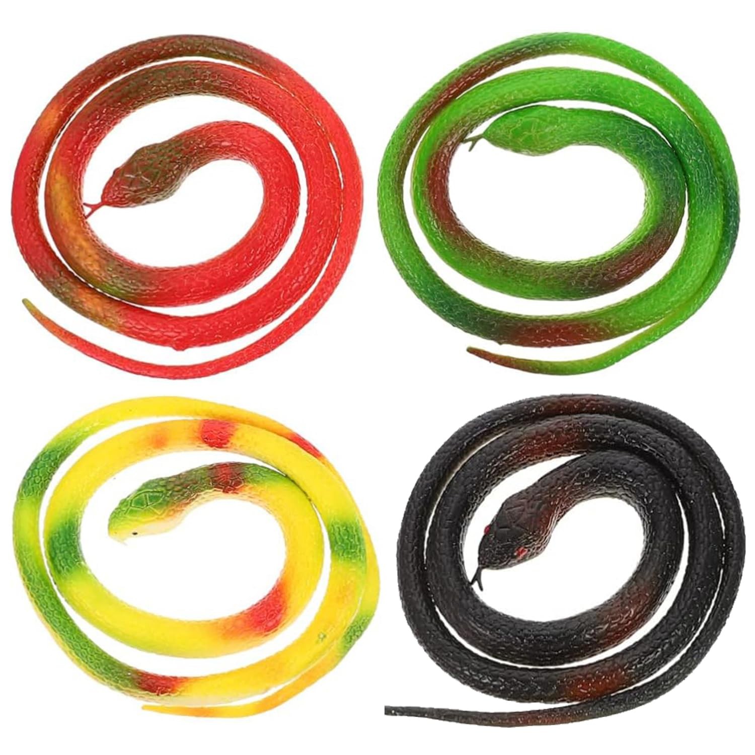 Realistic Rubber Snakes to Keep Birds Away – 4 Pieces 29 Inch Fake Snake Toys…