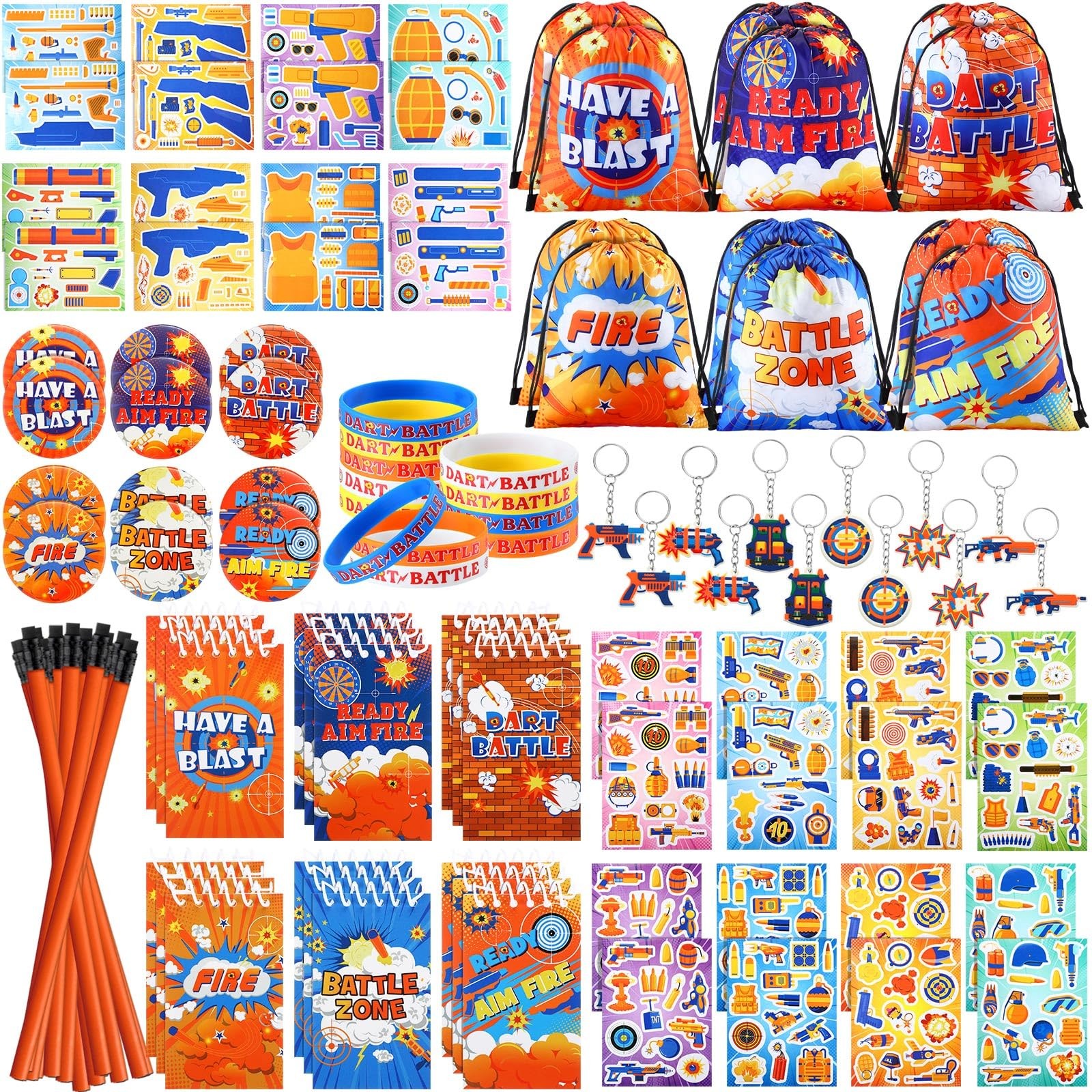 110 Pcs Dart Battle Party Favors Back to School Gifts Includes Dart Party Fav…