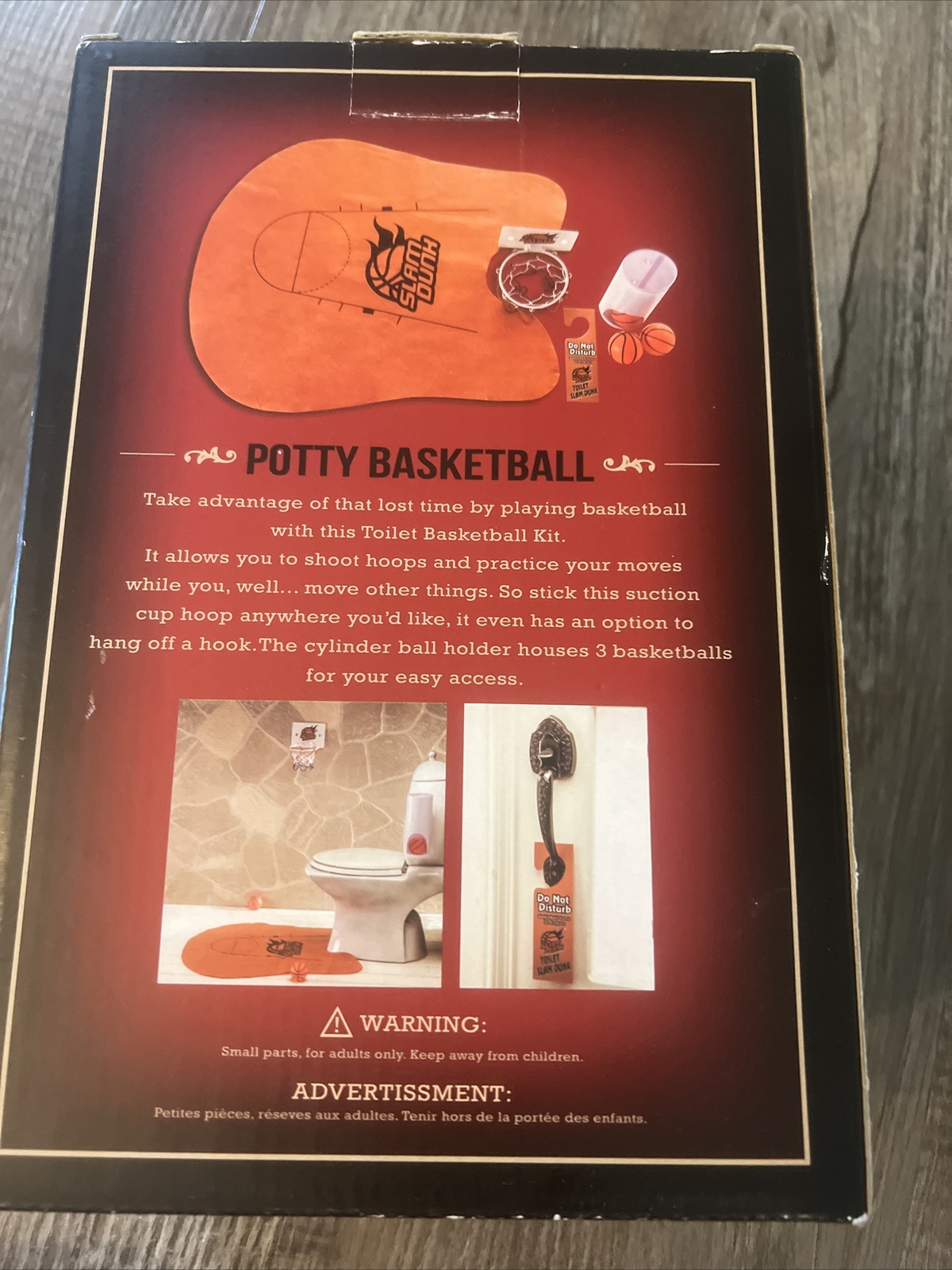 Potty Basketball Free Throw Toilet Bathroom Game Slam Dunk Miniature Gag Gift