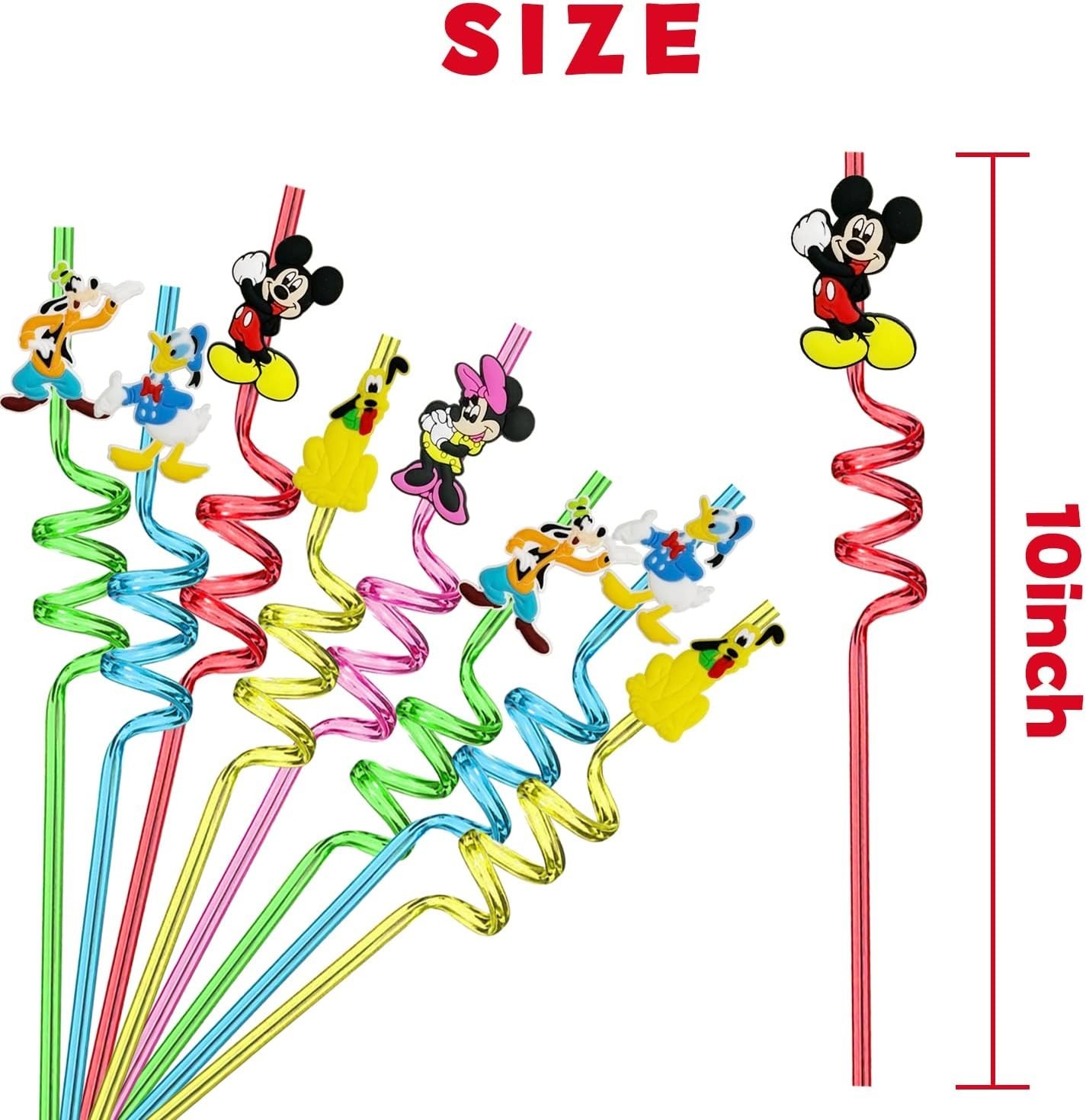 25pcs Mouse Straws Mouse Party Supplies Favors With 2pcs Cleaning Brush Plast…