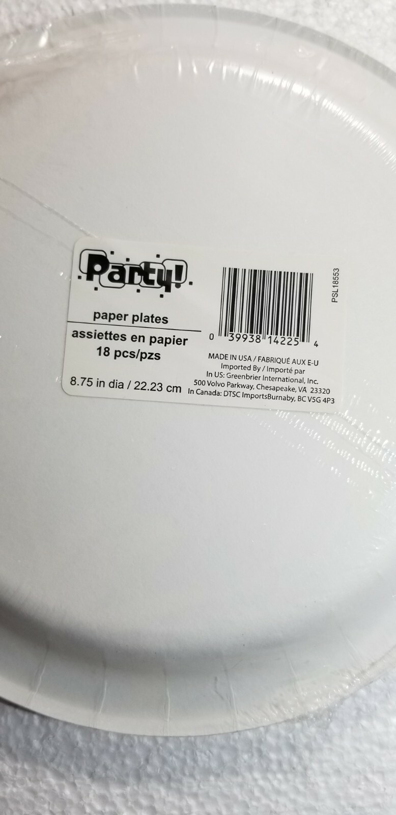 Black & White Party Plates 18 Count Paper Made in USA Any Occasion Great Design