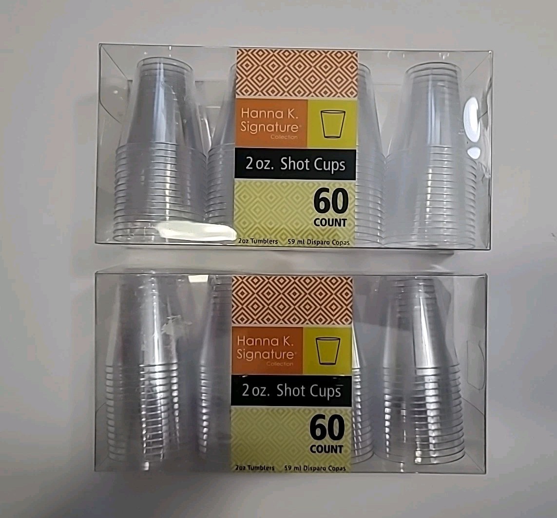 Hanna K. Signature Collection 2 oz. Plastic Shot Cups 2 Packs 20 Count Ea – NEW