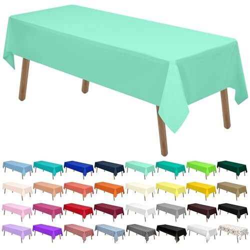 Fresh Mint Plastic Tablecloths 2 Pack Mint Green Disposable B01 Fresh Mint