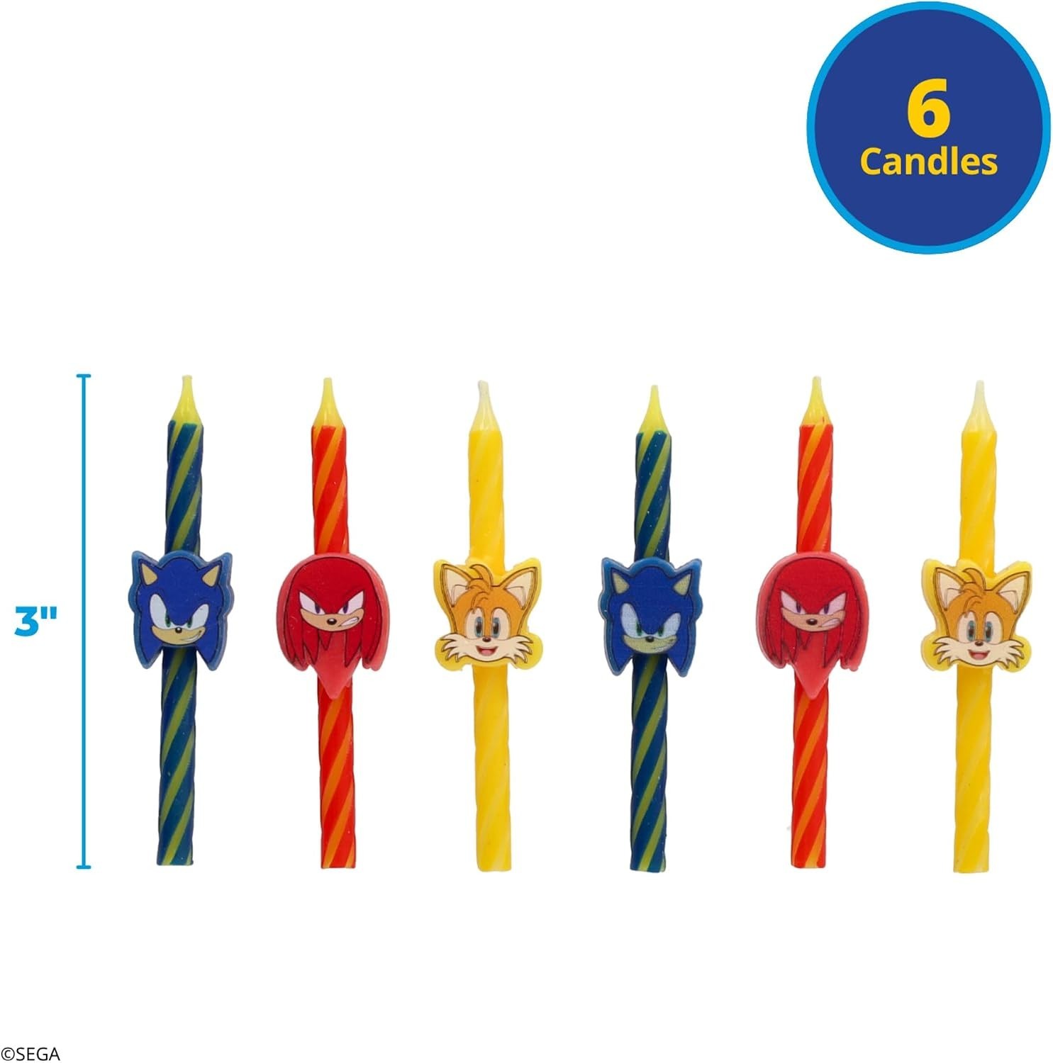 Sonic the Hedgehog Cake Candles | 6 Birthday Cake Candles Featuring Sonic, Kn…