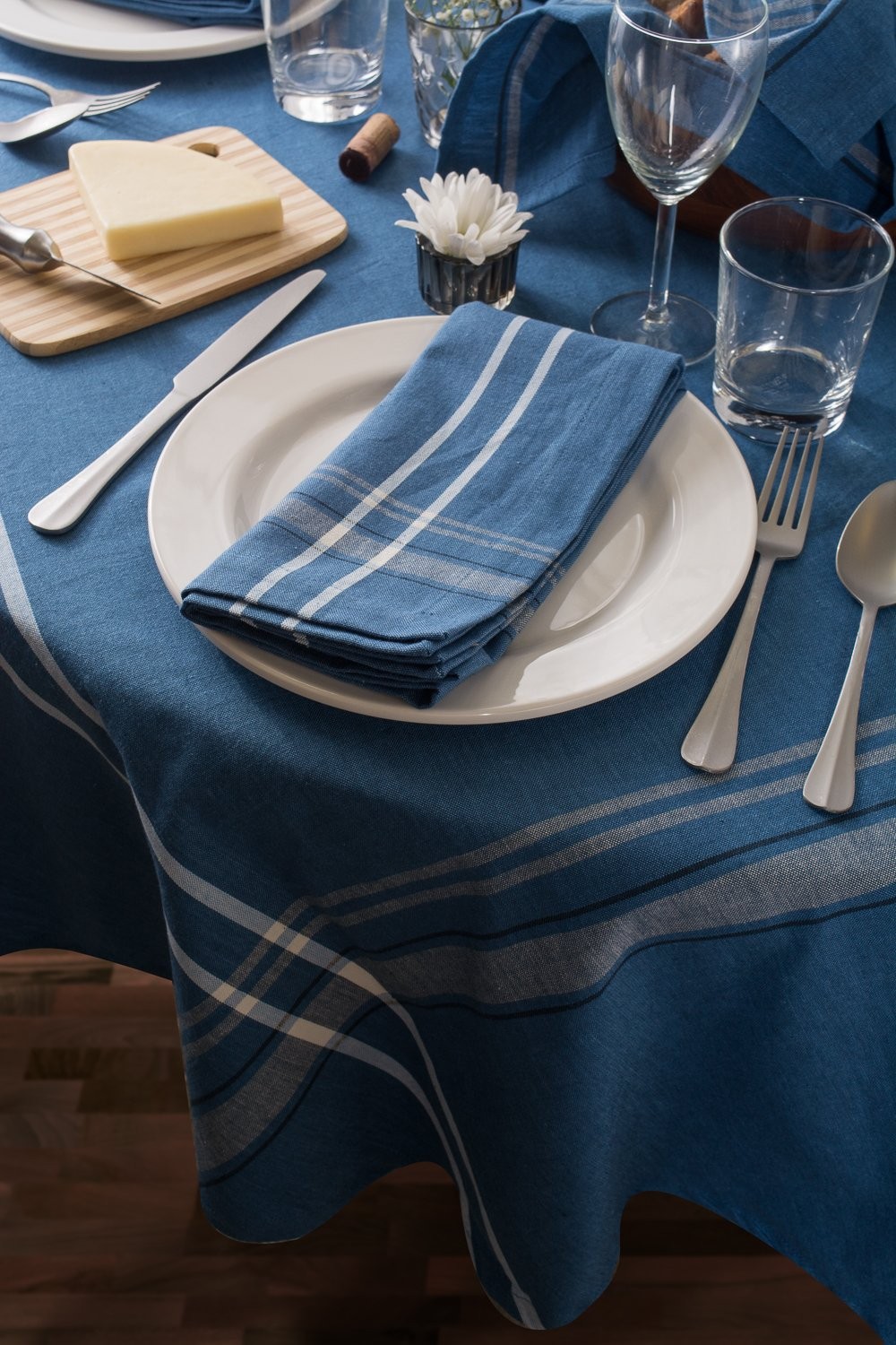 DII French Stripe Tabletop Collection Farmhouse Style Dining Table Linen Tablecl