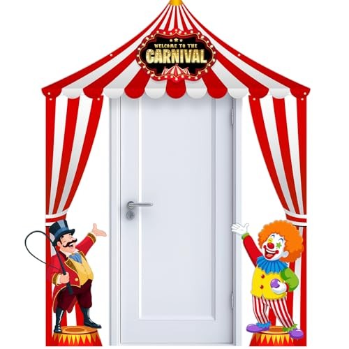 3 Pcs Carnival Door Decorations Circus Tent Banner Welcome to Carnival Circus