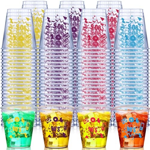 100 Pcs 90s Plastic Shot Glasses 2oz Disposable Party Cups Bulk Small