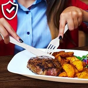 Heavy Duty Plastic Forks, Disposable Bulk Cutlery | 400 Count Heavy Duty White
