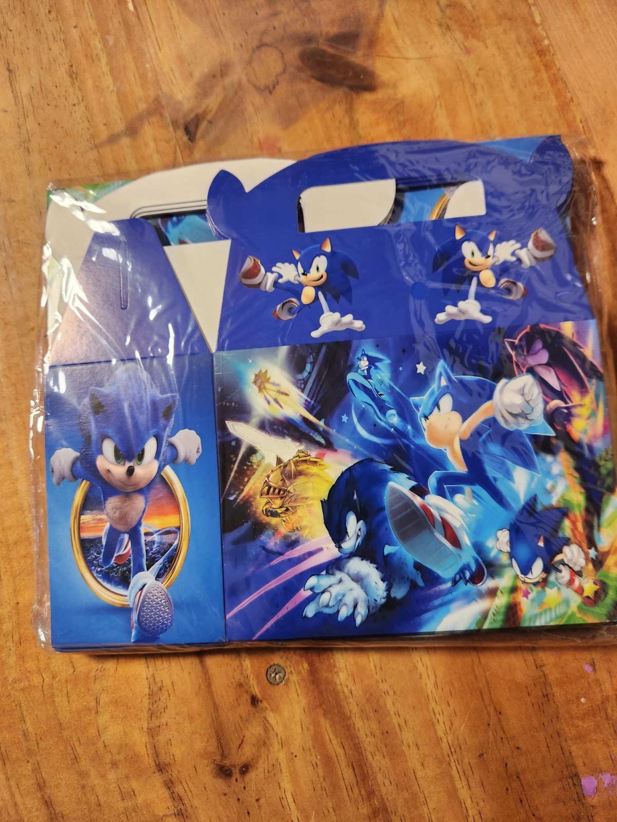 12 Pc Sonic the Hedgehog Blue Paper Party Bags Kids Party Favor Bags