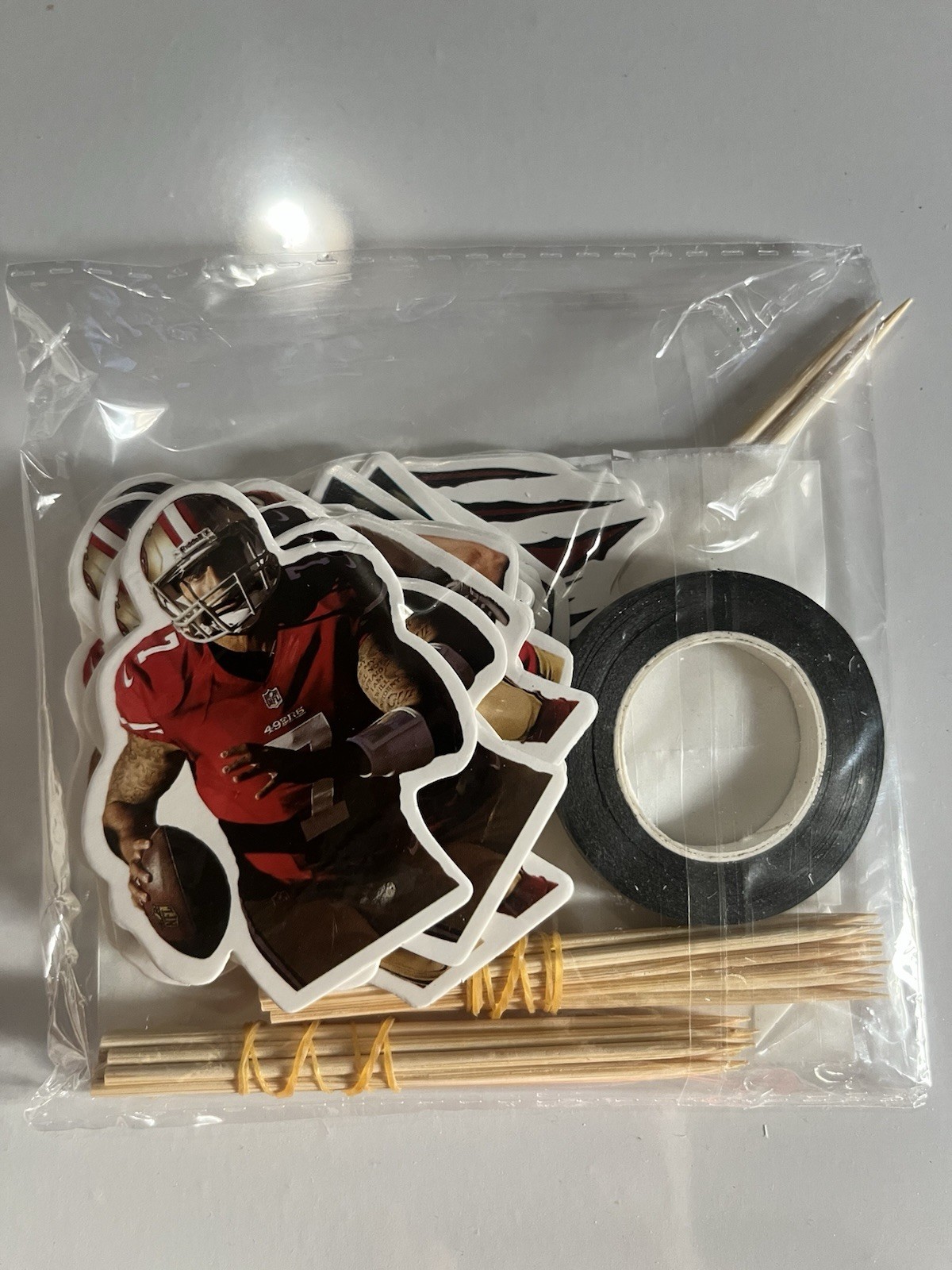Football Theme banner and cup cake toppers, Multicolor Paper & Plastic