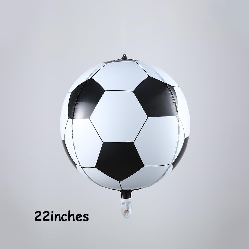 144PCS Dark Green Black White Balloon Garland Arch Kit with 22inch 4D Soccer …