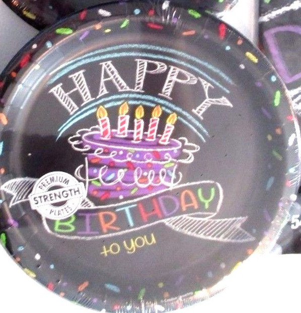 CHALK HAPPY BIRTHDAY – Birthday Party Supply SUPER kit for 16