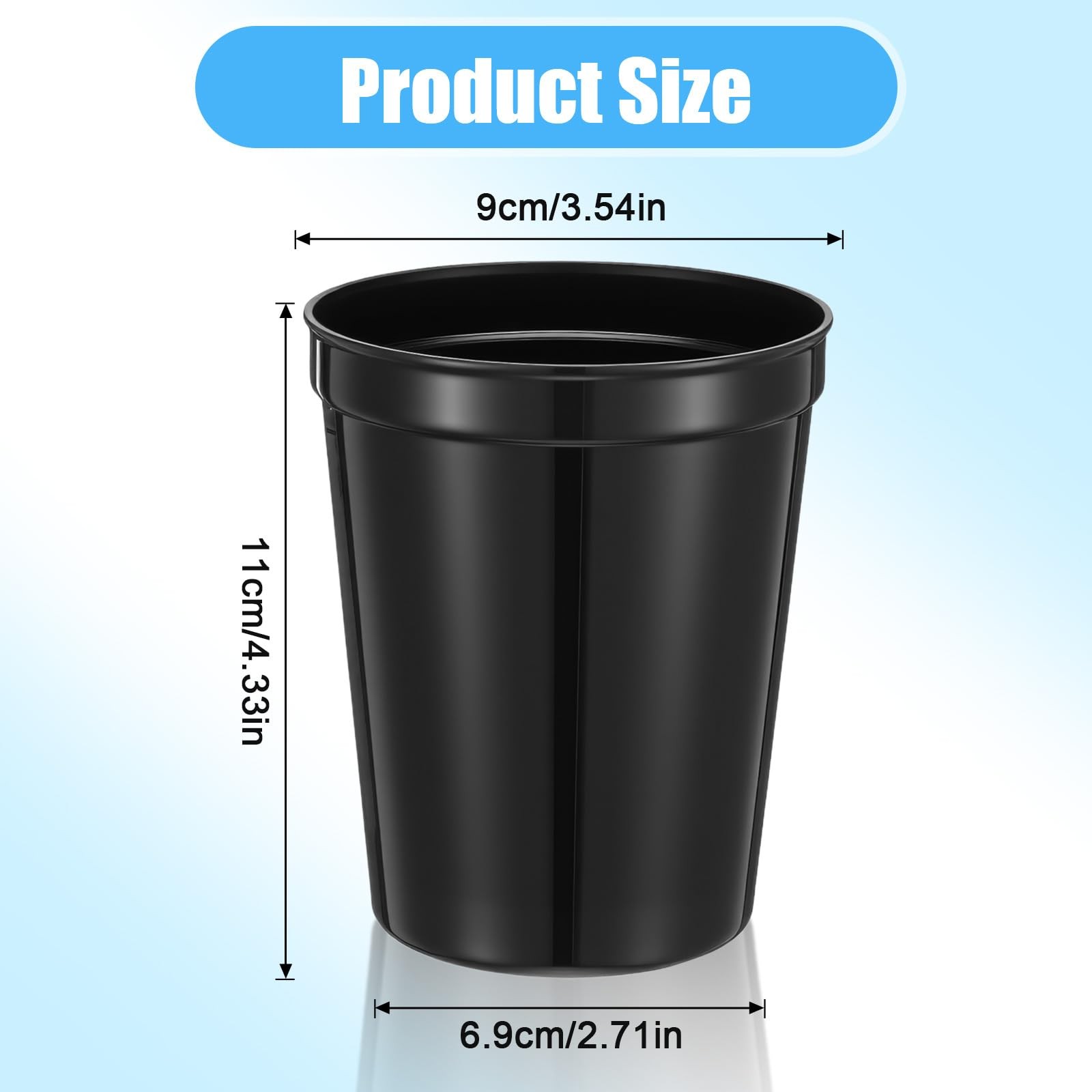 36 Pack 16 oz Reusable Blank Plastic Cups, Stadium Cups Hard Dishwasher Safe …