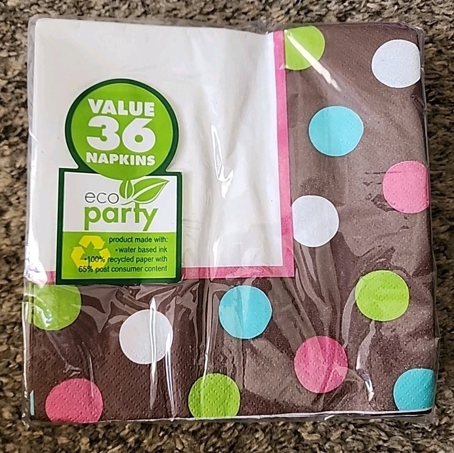 Eco Party Warm Polka Dots Party Pack Napkins Tablecover Plates Any Occasion