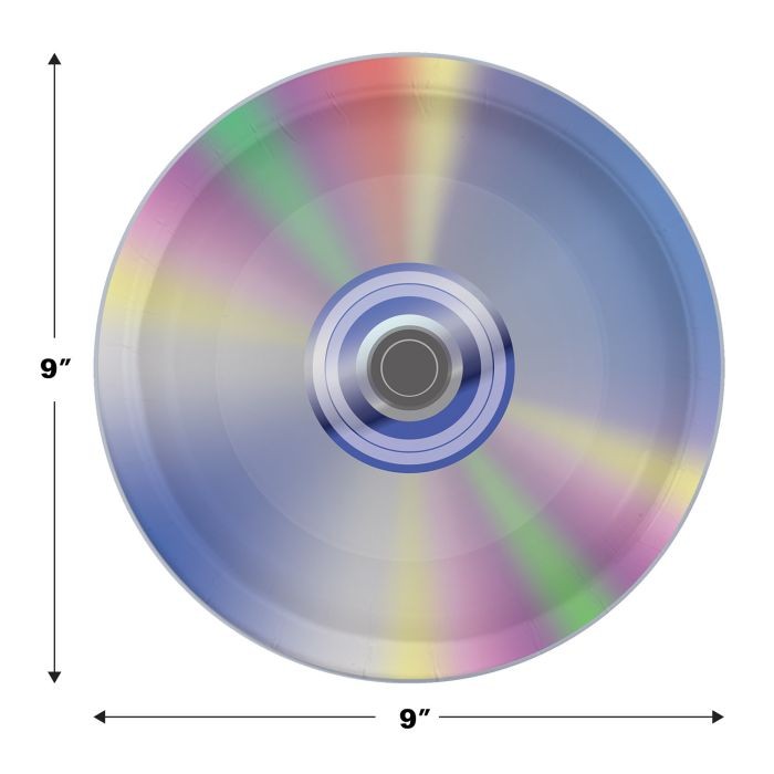 New Beistle 24 Piece Retro CD Paper Plates For Throwback 90’s Theme Party