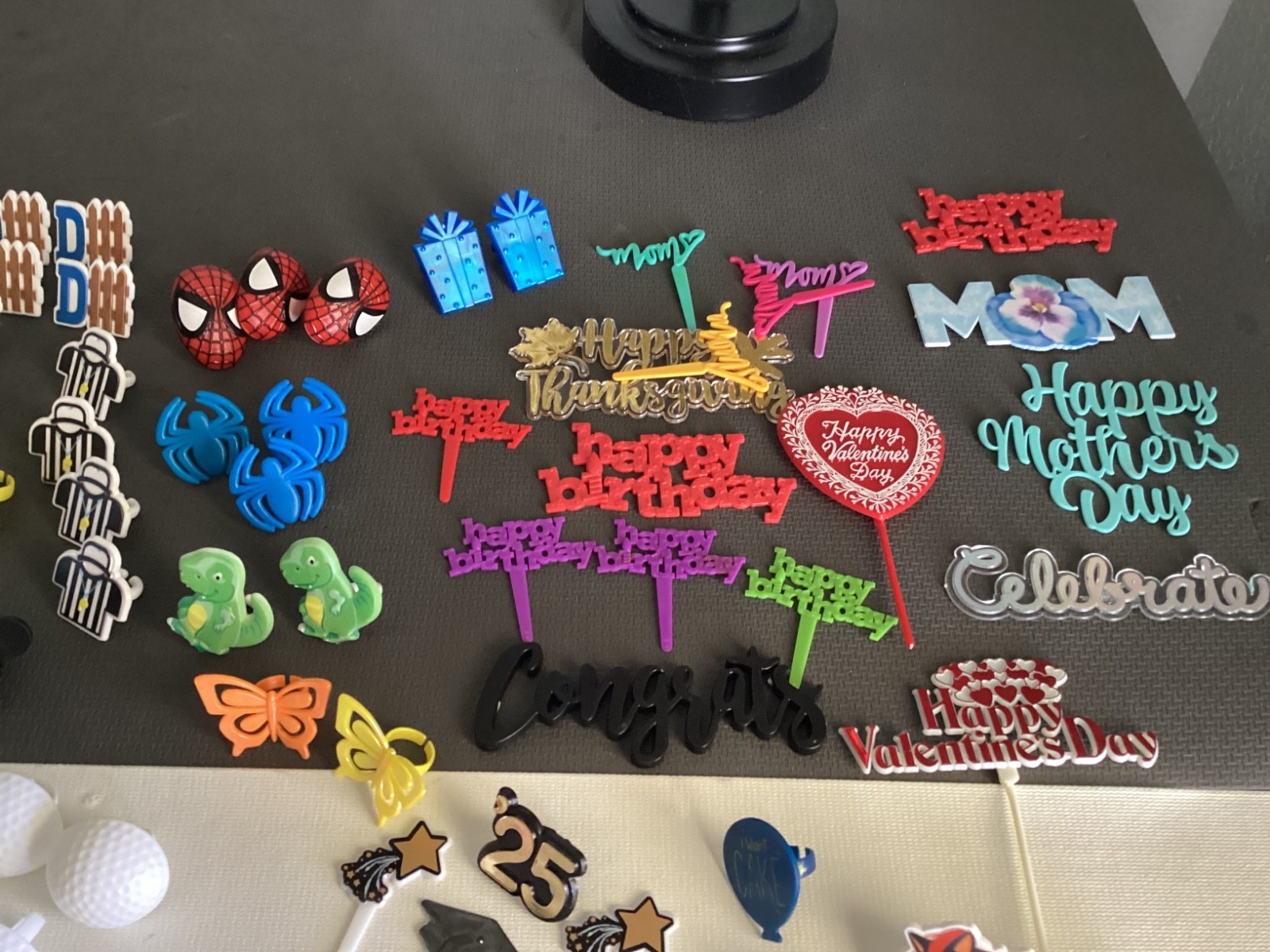 Mixed large Lot 194 various cake cupcake toppers rings picks decorations