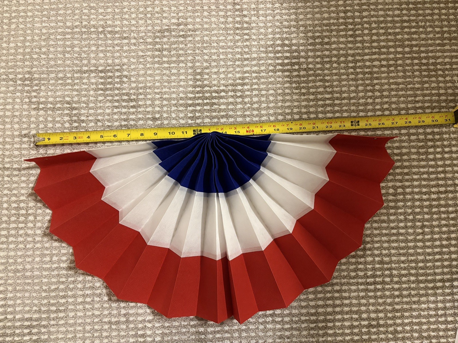 Set Of 4 American Patriotic Red White And Blue Bunting, 4th Of July Decor
