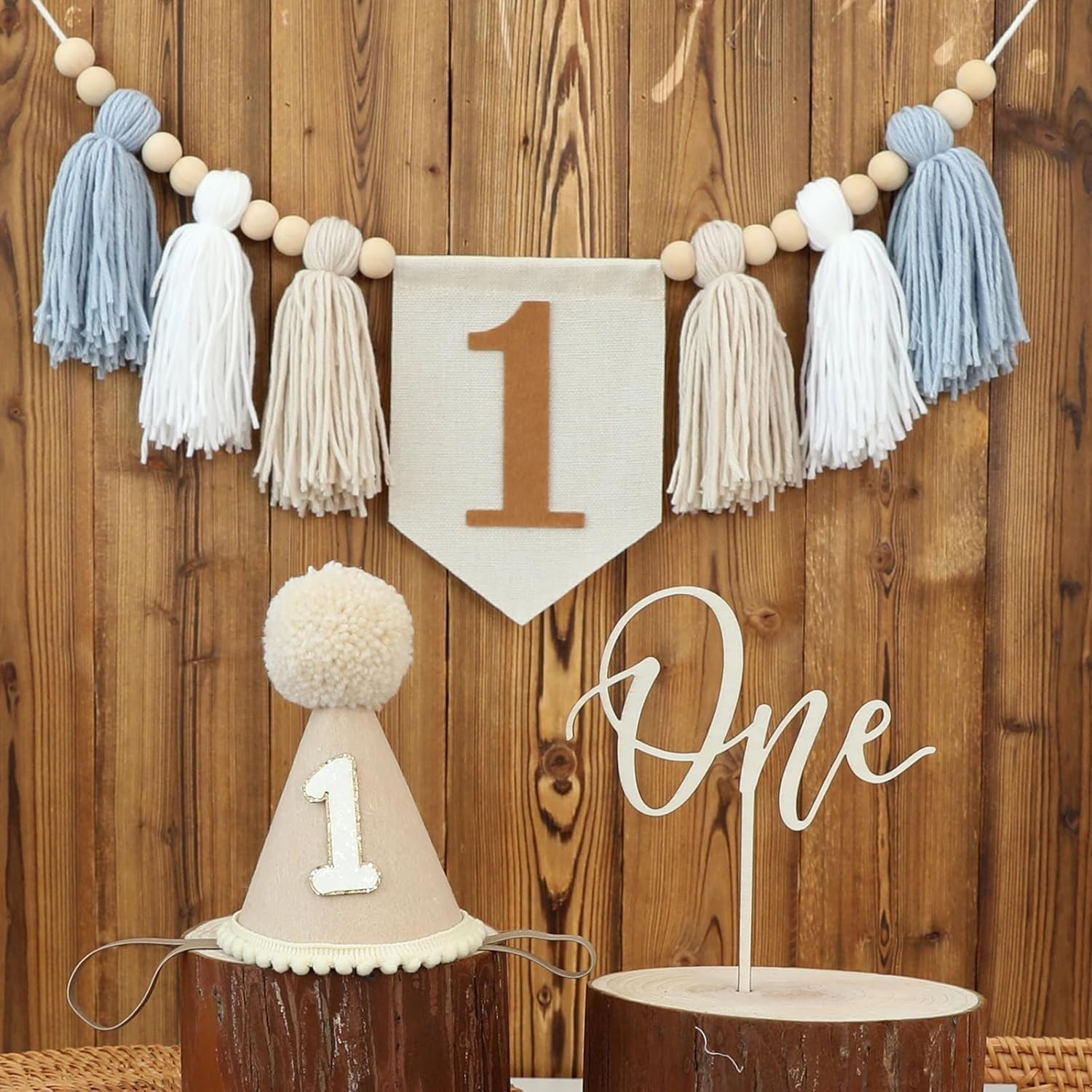 First Birthday High Chair Banner Decorations For Boy 1st Birthday Hat With On…