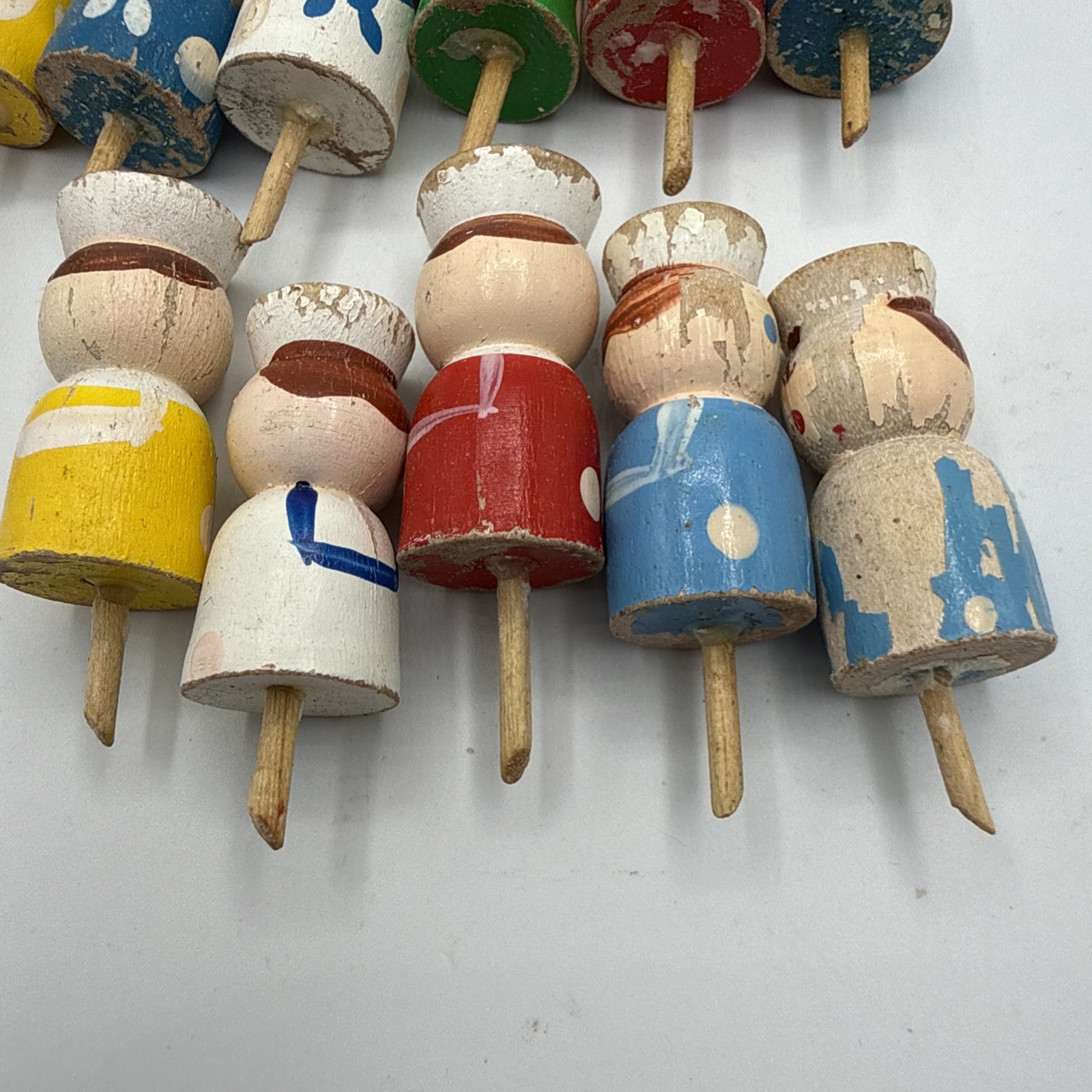 Vintage Wooden Sailor Ship Cake Toppers Candles holders retro Baking Birthday
