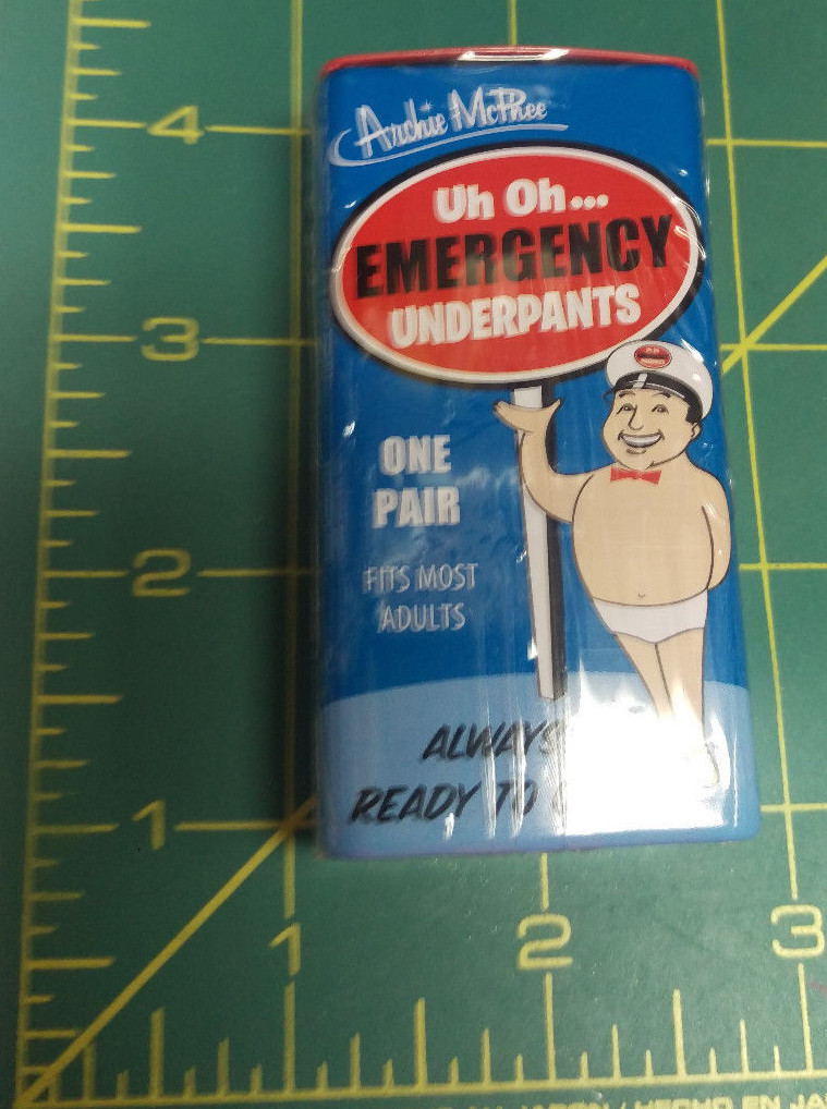 Emergency Underpants – Unopened Sealed Tin with 1 Pair – fits most adults